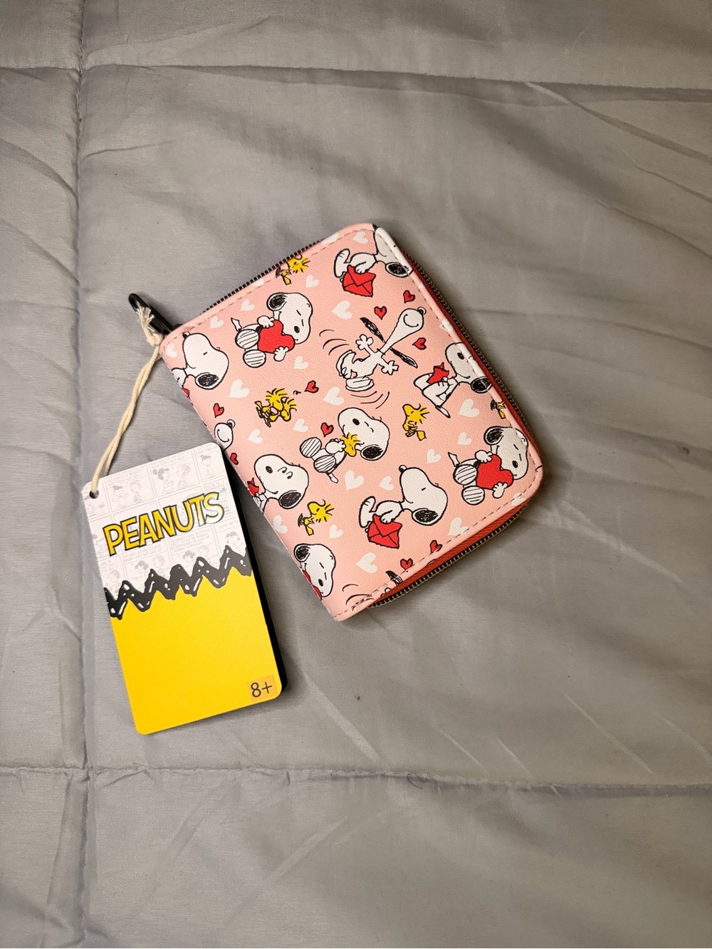 Peanuts Pink Snoopy & Woodstock Zip Loungefly Wallet